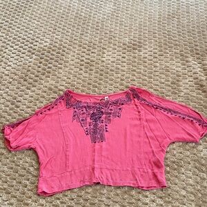 Pink and navy Women's Top